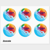 Verjaardag met zwembalbad thema ronde sticker (Vel)