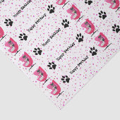 Verjaardag Mid Century Cats Roze Stoel Paw Prints Tissuepapier (Detail)