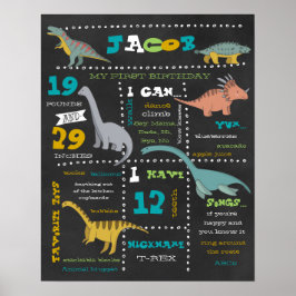 Verjaardag mijlpalen poster - Dinosauriërs