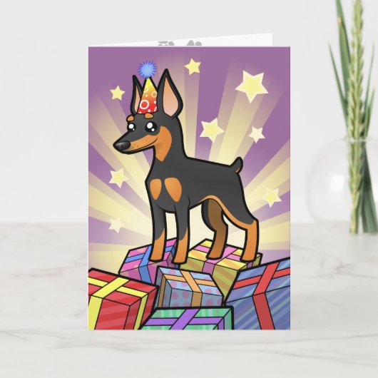 Verjaardag Miniatuur Pinscher / Manchester Terrier Kaart (Voorkant)