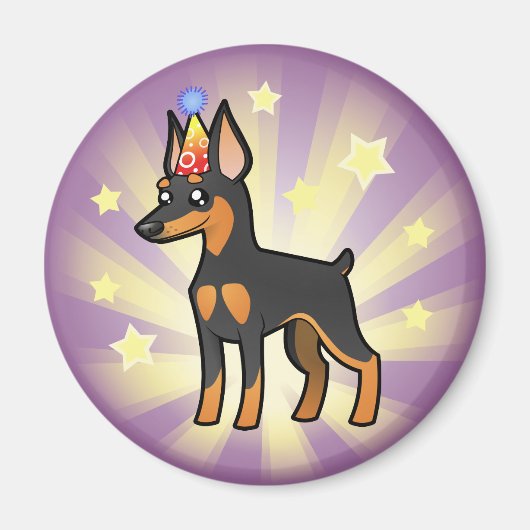 Verjaardag Miniatuur Pinscher / Manchester Terrier Magneet (Voorkant)