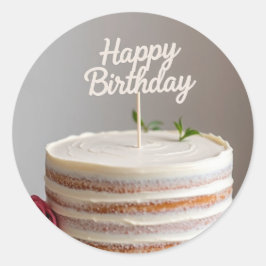 verjaardag minimale cake sticker