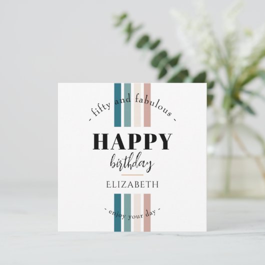 Verjaardag Minimalistisch design in pastelkleuren (Staand voorkant)