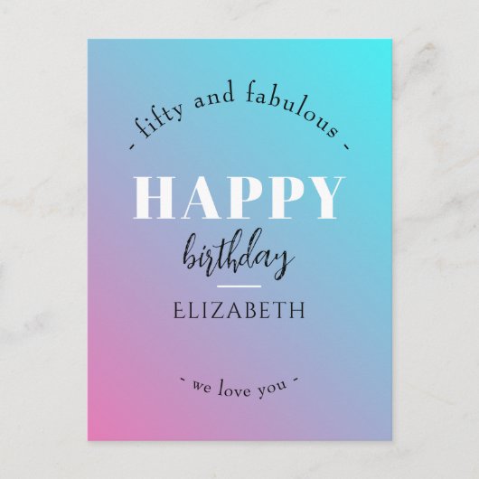 Verjaardag Minimalistisch design in pastelkleuren Briefkaart (Voorkant)