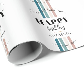Verjaardag Minimalistisch design in pastelkleuren Cadeaupapier