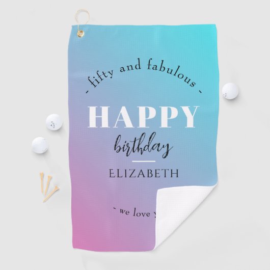 Verjaardag Minimalistisch design in pastelkleuren Golfhanddoek (Insitu)