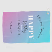 Verjaardag Minimalistisch design in pastelkleuren Golfhanddoek (Horizontaal)