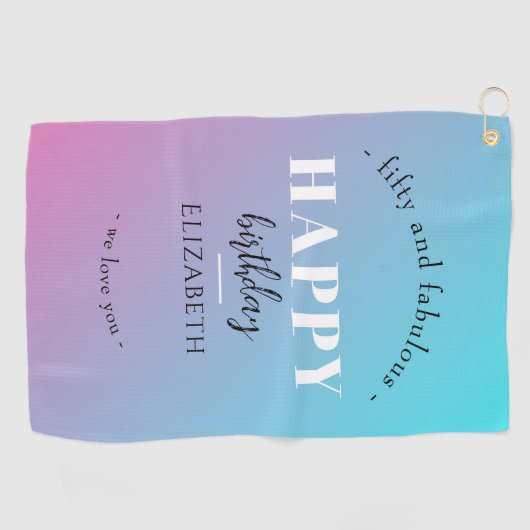 Verjaardag Minimalistisch design in pastelkleuren Golfhanddoek (Horizontaal)