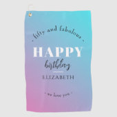 Verjaardag Minimalistisch design in pastelkleuren Golfhanddoek (Voorkant)