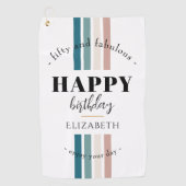 Verjaardag Minimalistisch design in pastelkleuren Golfhanddoek (Voorkant)