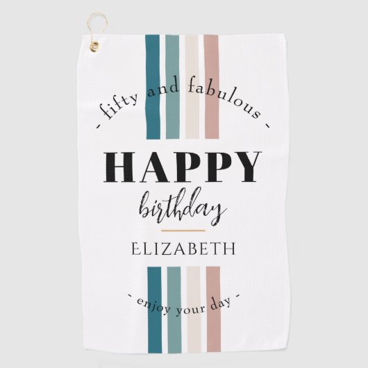 Verjaardag Minimalistisch design in pastelkleuren Golfhanddoek (Voorkant)