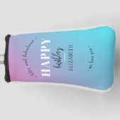 Verjaardag Minimalistisch design in pastelkleuren Golfheadcover (Voorkant)