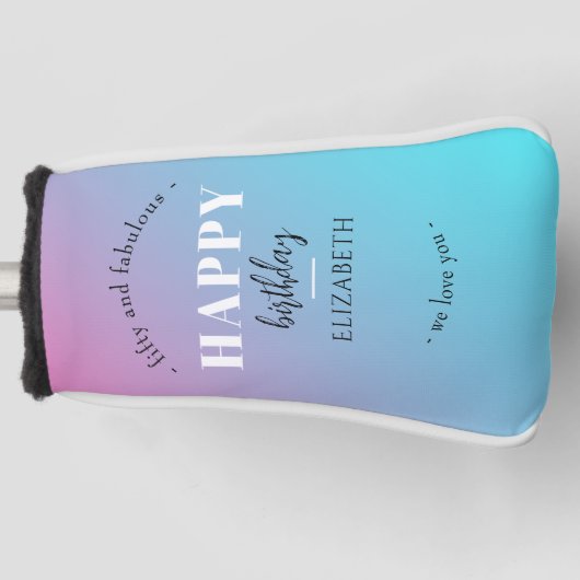 Verjaardag Minimalistisch design in pastelkleuren Golfheadcover (Voorkant)