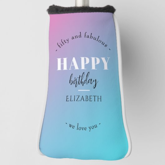 Verjaardag Minimalistisch design in pastelkleuren Golfheadcover (Draai 90)