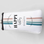 Verjaardag Minimalistisch design in pastelkleuren Golfheadcover (Voorkant)
