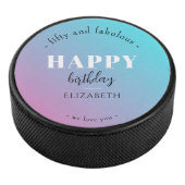 Verjaardag Minimalistisch design in pastelkleuren Hockey Puck (3/4)