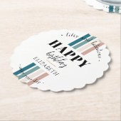 Verjaardag Minimalistisch design in pastelkleuren Kartonnen Onderzetters (Gekanteld)