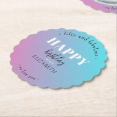 Verjaardag Minimalistisch design in pastelkleuren Kartonnen Onderzetters (Gekanteld)