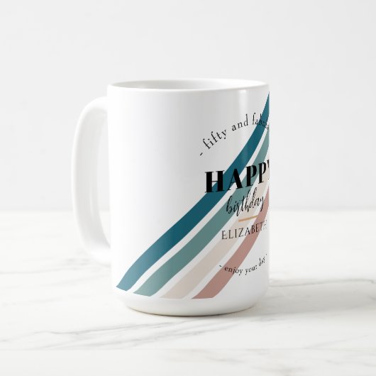 Verjaardag Minimalistisch design in pastelkleuren Koffiemok (Voorkant links)