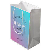 Verjaardag Minimalistisch design in pastelkleuren Medium Cadeauzakje (Achterkant Gekanteld)