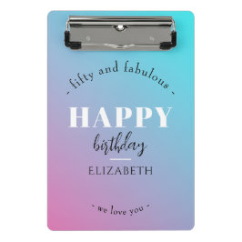 Verjaardag Minimalistisch design in pastelkleuren Mini Klembord