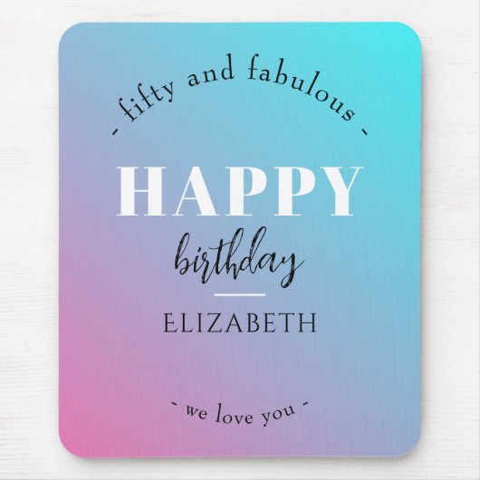 Verjaardag Minimalistisch design in pastelkleuren Muismat (Voorkant)