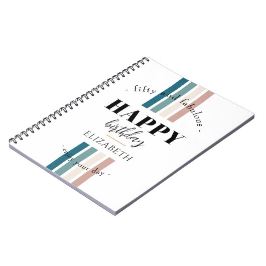 Verjaardag Minimalistisch design in pastelkleuren Notitieboek (Linkerzijde)