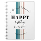 Verjaardag Minimalistisch design in pastelkleuren Notitieboek (Voorkant)