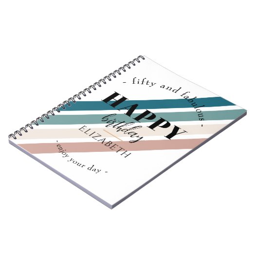 Verjaardag Minimalistisch design in pastelkleuren Notitieboek (Linkerzijde)