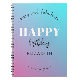 Verjaardag Minimalistisch design in pastelkleuren Notitieboek