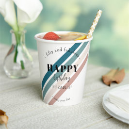 Verjaardag Minimalistisch design in pastelkleuren Papieren Bekers