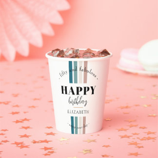 Verjaardag Minimalistisch design in pastelkleuren Papieren Bekers