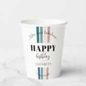 Verjaardag Minimalistisch design in pastelkleuren Papieren Bekers (Achterkant)