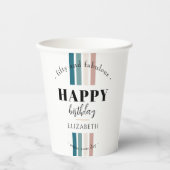 Verjaardag Minimalistisch design in pastelkleuren Papieren Bekers (Voorkant)