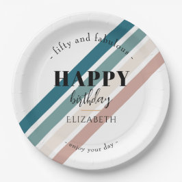 Verjaardag Minimalistisch design in pastelkleuren Papieren Bordje