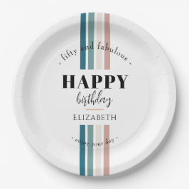 Verjaardag Minimalistisch design in pastelkleuren Papieren Bordje