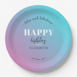 Verjaardag Minimalistisch design in pastelkleuren Papieren Bordje