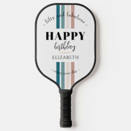 Verjaardag Minimalistisch design in pastelkleuren Pickleball Paddle