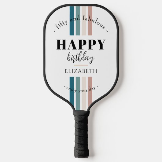 Verjaardag Minimalistisch design in pastelkleuren Pickleball Paddle (Voorkant)