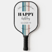 Verjaardag Minimalistisch design in pastelkleuren Pickleball Paddle (Achterkant)