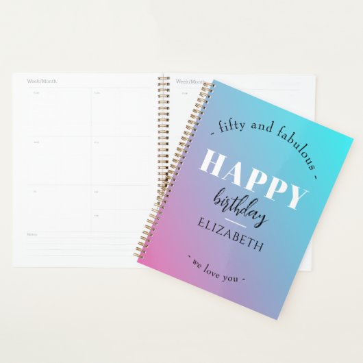 Verjaardag Minimalistisch design in pastelkleuren Planner (Display)