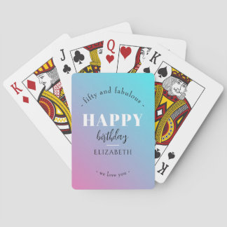 Verjaardag Minimalistisch design in pastelkleuren Pokerkaarten