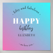 Verjaardag Minimalistisch design in pastelkleuren Poster (Voorkant)