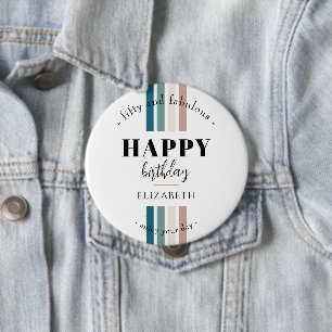 Verjaardag Minimalistisch design in pastelkleuren Ronde Button 4,0 Cm