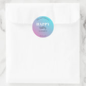 Verjaardag Minimalistisch design in pastelkleuren Ronde Sticker (Tas)