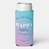 Verjaardag Minimalistisch design in pastelkleuren Seltzer Blikjeskoeler (Seltzer Achterkant)