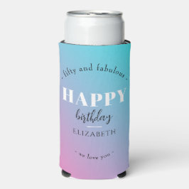 Verjaardag Minimalistisch design in pastelkleuren Seltzer Blikjeskoeler