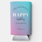 Verjaardag Minimalistisch design in pastelkleuren Seltzer Blikjeskoeler (Achterkant)