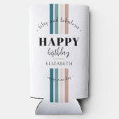 Verjaardag Minimalistisch design in pastelkleuren Seltzer Blikjeskoeler (Achterkant)