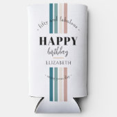 Verjaardag Minimalistisch design in pastelkleuren Seltzer Blikjeskoeler (Voorkant)